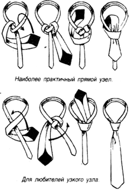 как повязывать галстук