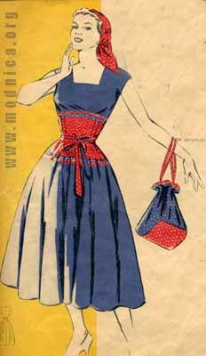 платье из хлопка мода 50-х
